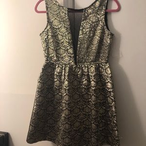 Gold and black cocktail dress